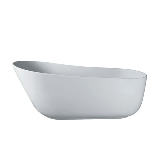 Rainlex 67" Freestanding Soaking Solid Surface Bathtub, White