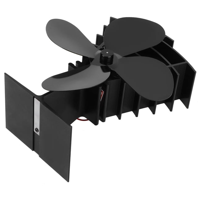 Ventilador de Estufa, 4 Cuchillas Distribución de Calor Ventilador de Chimenea de Accesorio Ventilador de Calor, Chimenea con Alimentación para Gasolina/Quemador de Troncos