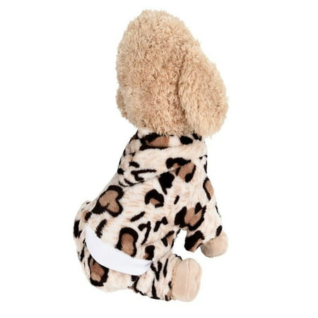 Cute Pet Dog Costume Adorable Soft Clothes For New Year Party Leopard