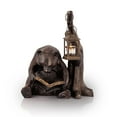 thumbnail image 2 of Booklover Bear Antique Bronze Metal Garden Sculpture with Lantern, 2 of 3