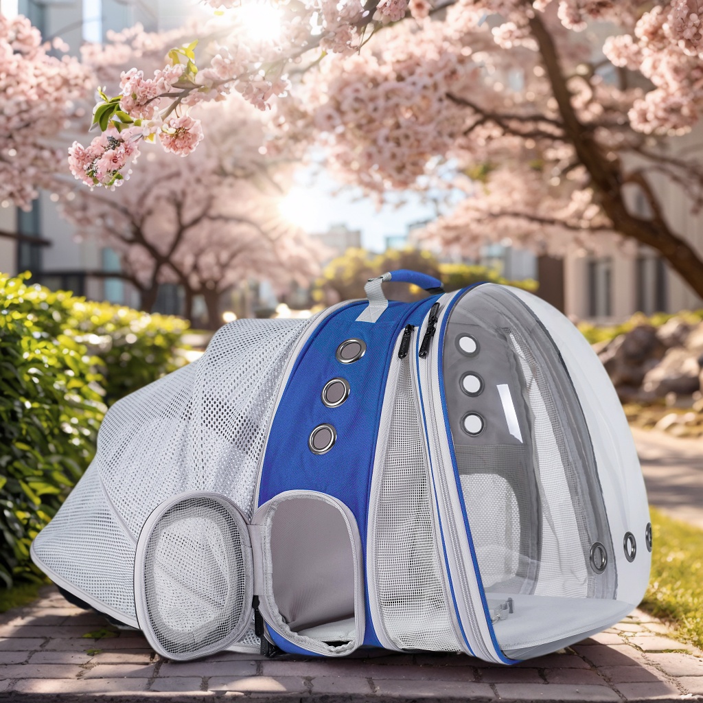 LAIRIES Dual Expandable Cat Backpack Carrier Polarized Front & Back Extension Pet Backpack Carrier, Fit up to 20 lbs, Bubble Capsule Dog Backpack Travel, Hiking & Outdoor Backpack