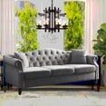 thumbnail image 2 of Modern Grey Velvet 3-seater Combination Sofa W834S00064 (220×80×75cm, Sturdy & Comfortable), 2 of 15
