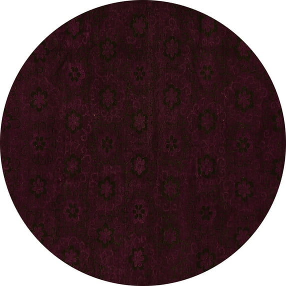Ahgly Company Indoor Round Abstract Orange Modern Area Rugs, 7' Round