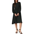 thumbnail image 2 of INSPIRE CHIC Women's Lantern Sleeve High Waist Maxi Wedding Guest Dress XL Black, 2 of 6