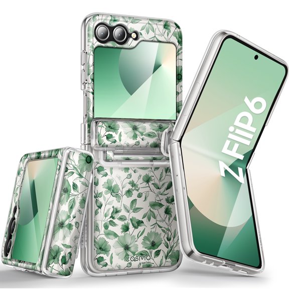 i-Blason Cosmo for Samsung Galaxy Z Flip 6 / Flip 5 Case [Built-in Front Screen Protector] [Hinge Protection] [Support Wireless Charging] Slim Clear Protective Phone Case Cover for Galaxy Z Flip 6/5