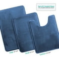 thumbnail image 6 of Nestl Set of 3 Absorbent Memory Foam Bath Mat Set Bathroom Rugs, Blue, Large 20"x32", Small 17"x24", Contour 24"x20", 6 of 8