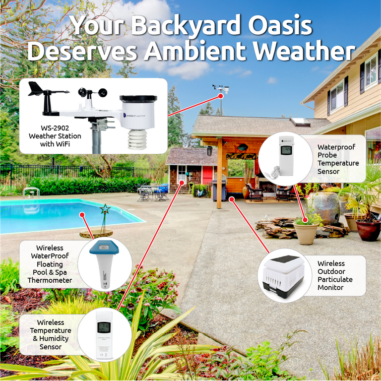 Ambient Weather WS-2902 Smart Wifi Weather Station with WiFi Remote  Monitoring & Alerts