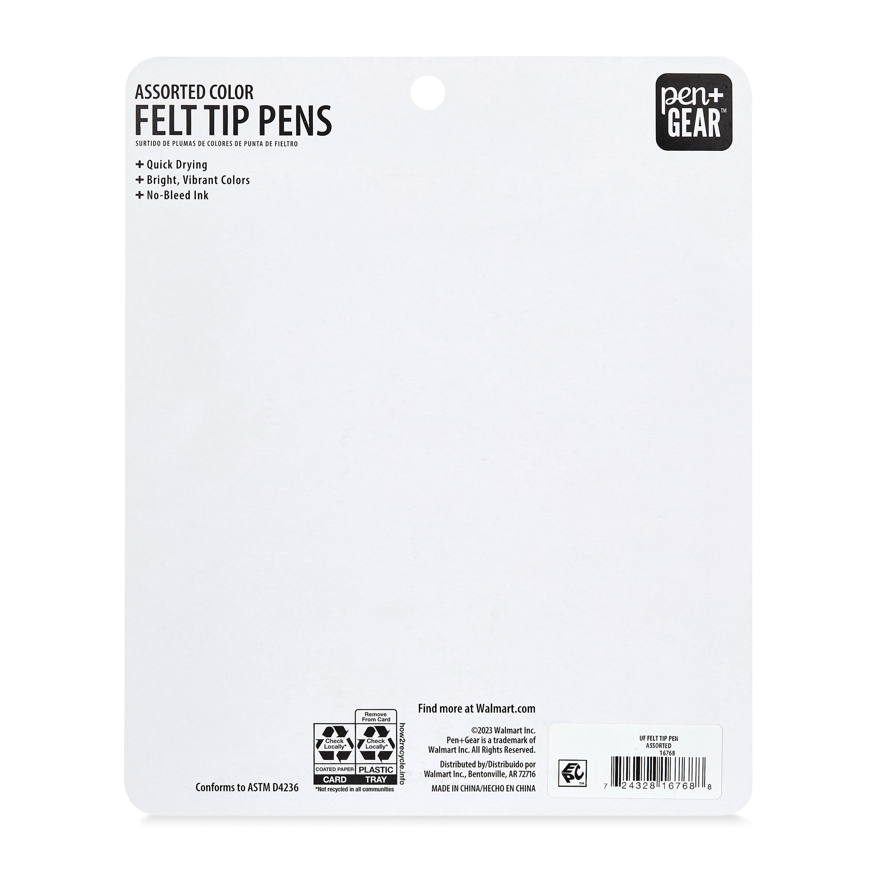 Pen+Gear Ultra Fine Felt Tip Pen, 4 Count, Assorted Colors