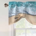 thumbnail image 5 of Summer Starfish Tie Up Window Valance Coastal Beach Ocean Nautical Tie-up Valance for Kitchen Windows Adjustable Small Curtain Balloon Shades for Kitchen Bathroom Cafe 54x18inch, 5 of 9