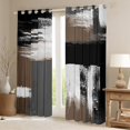 thumbnail image 2 of Manfei Brown Grey Abstract Blackout Curtains Set of 2 (52x84 Each), Chic Minimalism Window Curtains, Teen Child Kid Adult Curtains and Drapes, Window Curtains Room Decor, 2 of 6