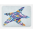thumbnail image 1 of Starfish Bath Mat, Cartoon Styled Starfish with Summer Season Vacation Accessories Striped Backdrop, Non-Slip Plush Mat Bathroom Kitchen Laundry Room Decor, 29.5 X 17.5 Inches, Multicolor, Ambesonne, 1 of 2
