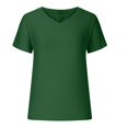 thumbnail image 5 of AherBiu Going out Tops for Women Ribbed V Neck Short Sleeve Slim Stretchy Comfy Shirts Blouse, 5 of 6