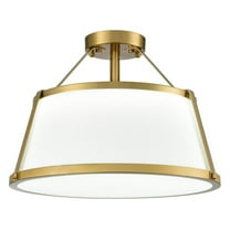 Drum Ceiling Light Semi Flush Mount Gold Finish Dimmable LED Light