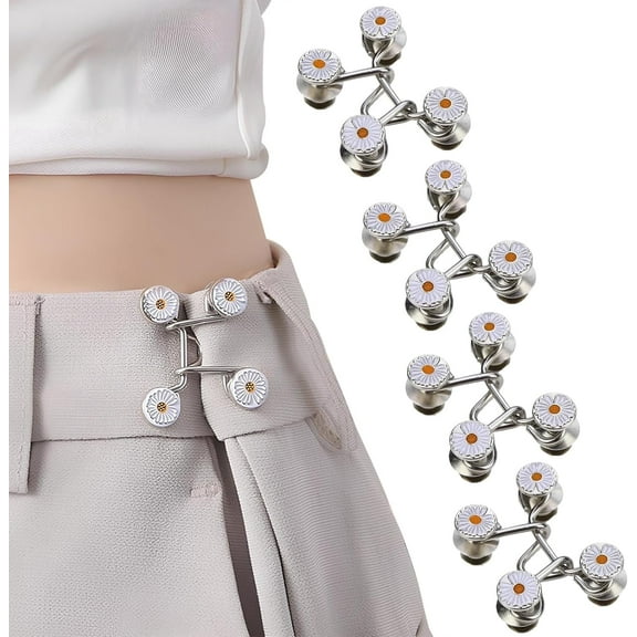 VANIDO Pant Waist Tightener,4PCS Tighteners for Women Pants Dress Jeans Skirts,No Sew,Adjustable