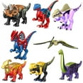 thumbnail image 4 of DEELLEEO Dinosaur Jurassic Set World Park 3 Model Building Blocks White T Indominus Rex Dino Breakout 8pcs Mosasaurus Velociraptor Animal, 4 of 8