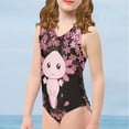 thumbnail image 4 of FOR U DESIGNS Axolotl One Piece Swimsuit Teens Cute Gymnastics Dancewear for Kids Girls 11-12 Years Old Skin-Friendly Sleeveless Bodysuit Swimwear, 4 of 8
