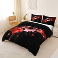 thumbnail image 3 of Castle Fairy Sport Soccer Duvet Cover Queen, Gradient Shattered Pattern Queen Bedding, Black Red White,Black Reversible,3-Piece,1 Duvet Cover and 2 Pillowcases, 3 of 6