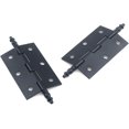 thumbnail image 3 of 6 piezas con bisagras de gabinete de hierro Bisagras de puerta 2.36 "x1.41" Bisagras de cabeza de corona Bisagras de muebles negras Caja de cajón de armario Bisagras Paquete de tornillos, 3 of 4