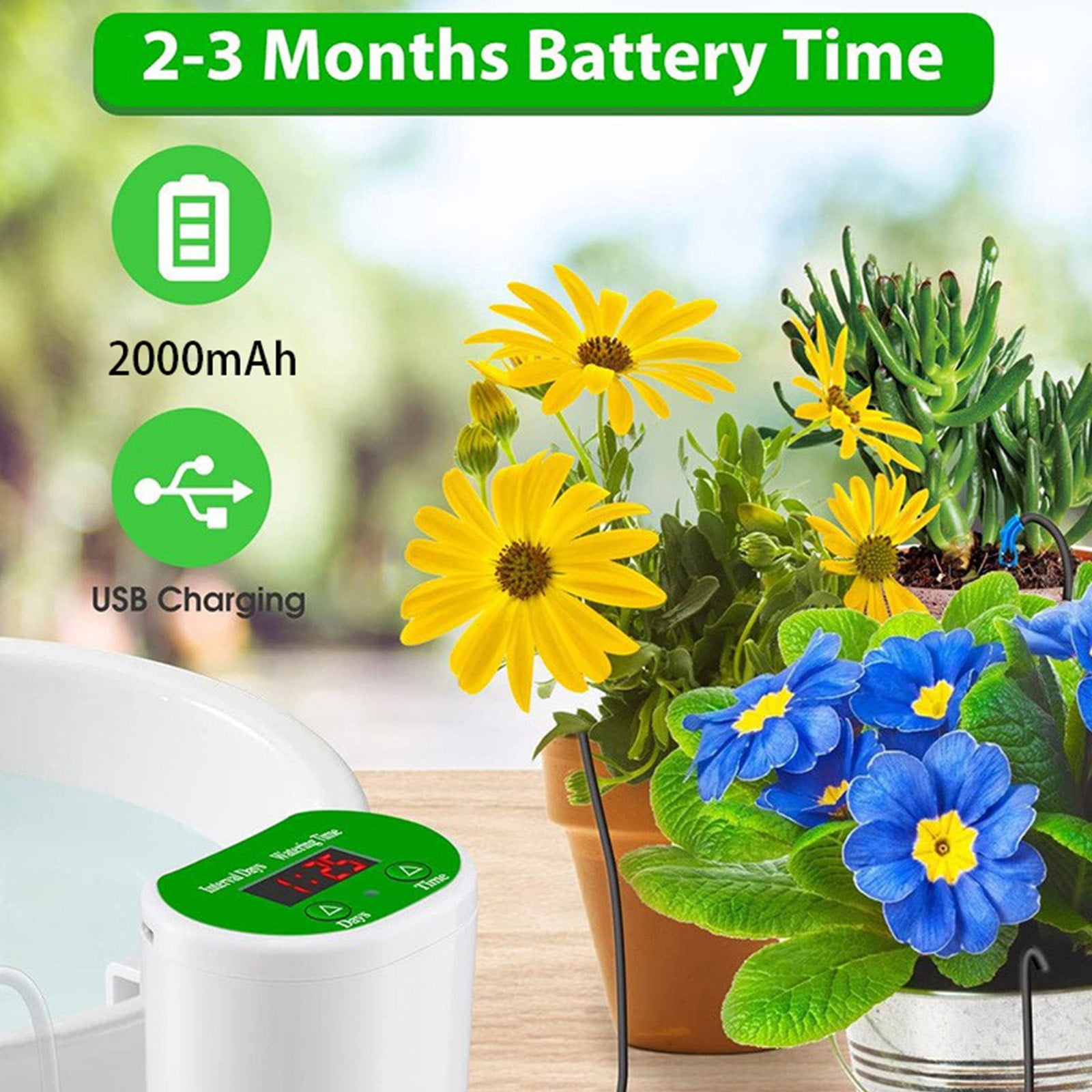Automatic Watering System for Potted Plants - Digital Water Timer Upgraded DIY Automatic Drip Irrigation Kit for House, Garden, Balcony and Office