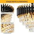 thumbnail image 4 of Huloretions Modern Crystal Chandelier,Crystal Chandeliers for Dining Room Lights Fixtures,3-Tier 5 Lights Round Crystal Lighting Fixtures for Living Room Entryway Kitchen Island, 4 of 6