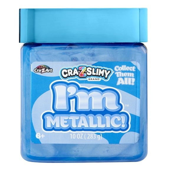 Cra-Z-Slimy I'm Slimy Metallic Blue Slime, Pre-Made Slime for Kids, 10 oz