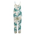 thumbnail image 5 of SAATLERI Hawaiian Outfits for Women Cute Floral Print Rompers for Women Dressy Spaghetti Strap Long Pants Overalls with Pockets, 5 of 5