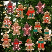 Ayieyill 14Pcs Christmas Ornaments Gingerbread Christmas Tree Decorations Holiday Decor (Classic)