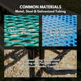 thumbnail image 5 of Coated Outdoor Furniture Black Portable Picnic Table, Expanded Metal, Made in USA (46" Square Top), 5 of 9