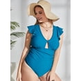 thumbnail image 5 of Sociala Women's Plus Size One Piece Swimsuit Solid Cutout Bathing suit, 5 of 7