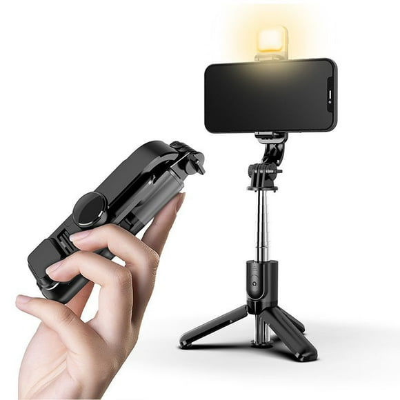 Bluetooth selfie stick, tripod, extendable aluminum monopod with detachable remote control, stable support and 360° rotation for phone.