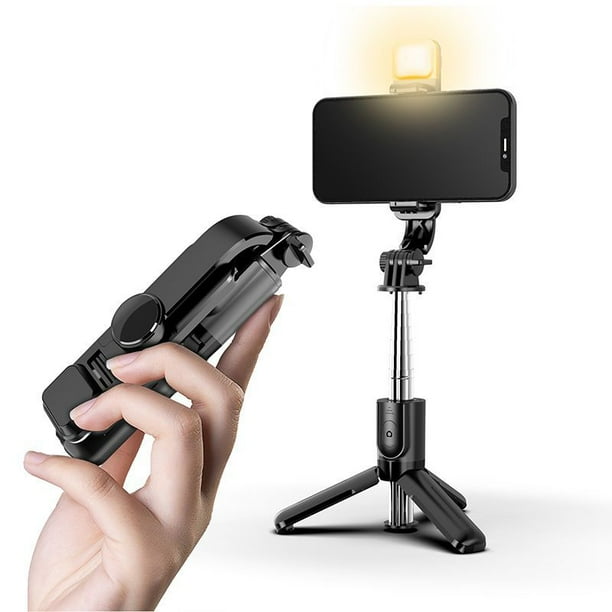 Palo selfie Bluetooth, trípode, monopié extensible de aluminio con control remoto desmontable, soporte estable y rotación de 360° para teléfono.