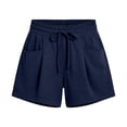thumbnail image 5 of Beach Shorts for Women Summer Casual Lightweight Elastic High Waist Wide Leg Loose Fit Athletic Shorts with Pockets, 5 of 5