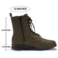 thumbnail image 6 of SIMANLAN Women Ankle Boots Winter Non Slip Lace Up Leather Shoes Work Short Booties for Ladies Army Green 5.5, 6 of 10