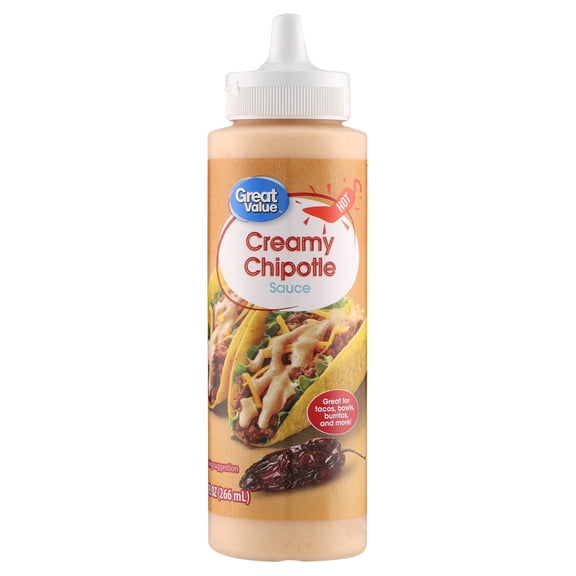 Great Value Creamy Chipotle Sauce, 9 fl oz Bottle
