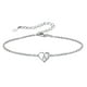 thumbnail image 1 of Silvora Pulsera de corazón inicial Pulseras de dijes Pulseras de cadena de plata de ley 925 para mujeres Adolescentes Niñas - Letra A Silvora Joyas con letras iniciales, 1 of 8