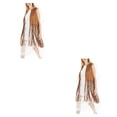 thumbnail image 3 of Sonducket Chalecos sin mangas con flecos transpirables de estilo occidental para mujer, chaleco cárdigan de retracción de cintura con diseño camello L 2piezas, 3 of 6