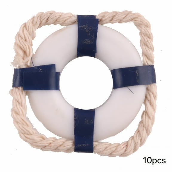 LAMIRO 10 Pcs Mini Life Buoy Nautical Lifebuoys Decors Rings Home Ornaments Miniature House Decorations