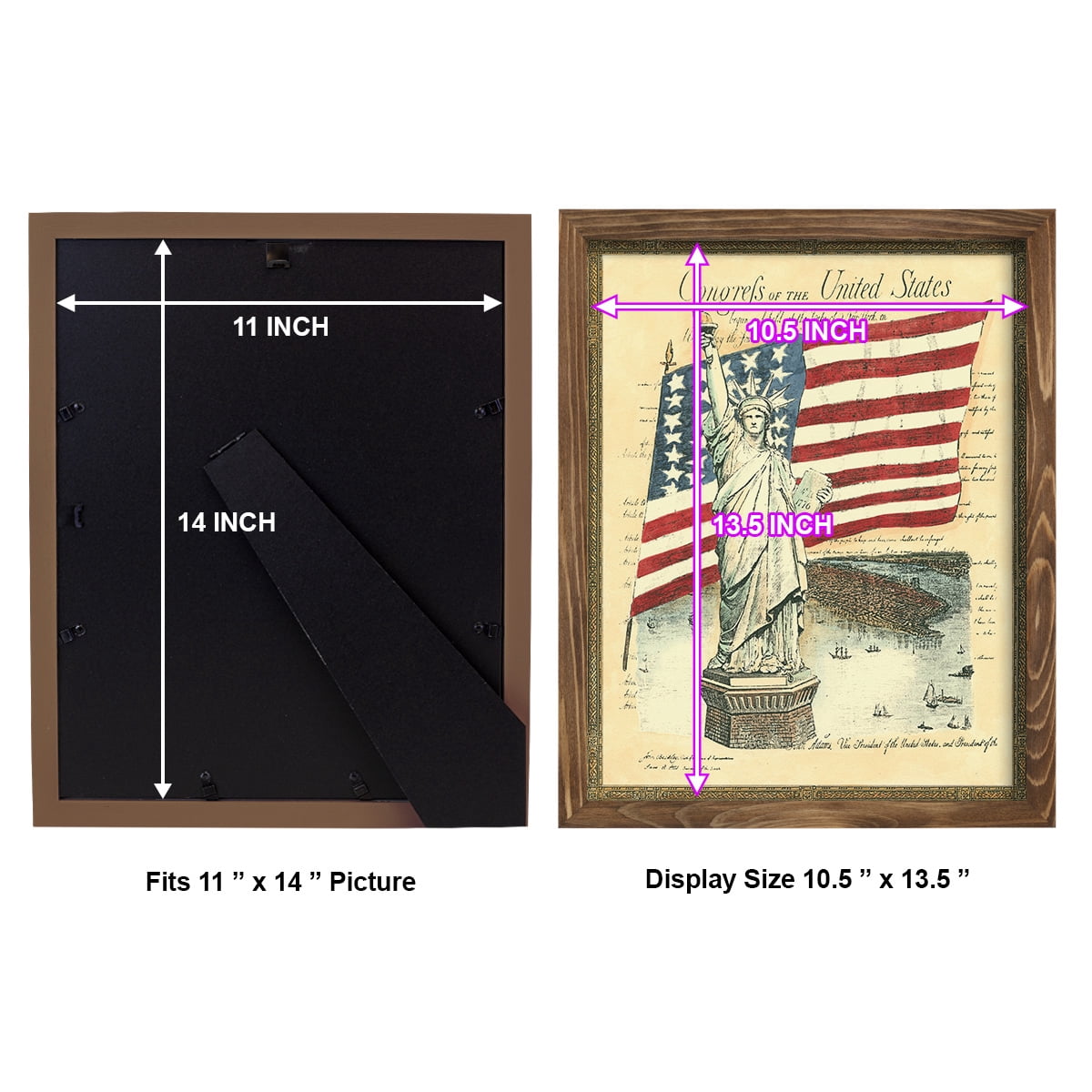USE D # Proud To Be An American I -Framed Print w/glass-Walnut