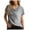 Gray, variant on Elainilye Fashion Womens Basic Tops Summer V-neck Plain Casual Loose Short Sleeved T-Shirts Casual V-neck Top Shirt,Blue