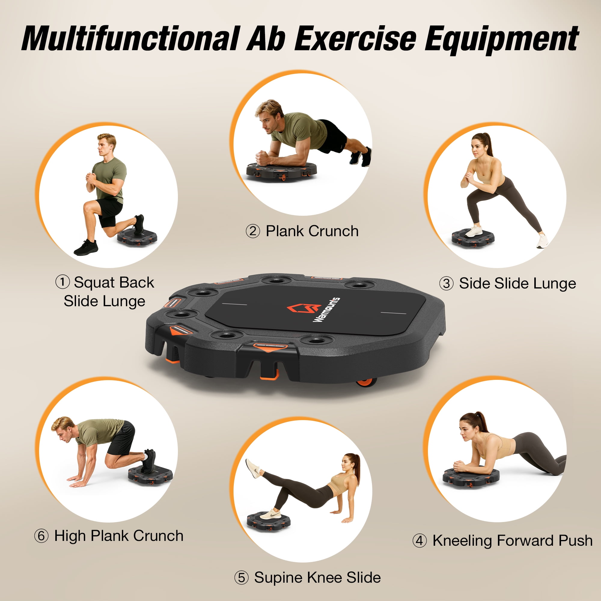 Warmounts 7-in-1 Adjustable Push up Board with Resistance Bands & Door Anchor - Full Body Workout, Safe & Space-Saving Home Gym Equipment for Men