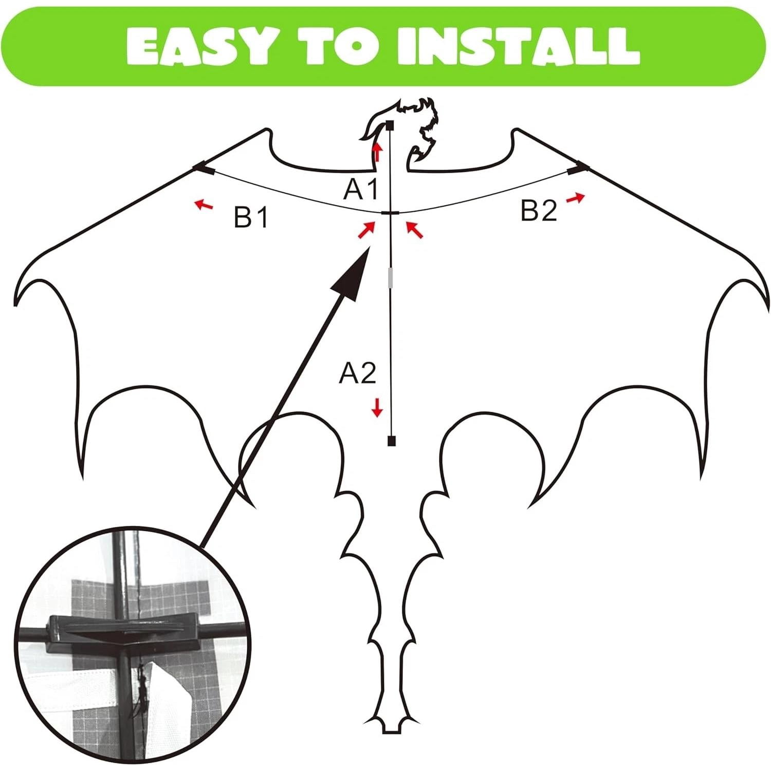 Dragon Kites for Kids and Adults, Easy to Fly Large Single Line Kite for Kids...