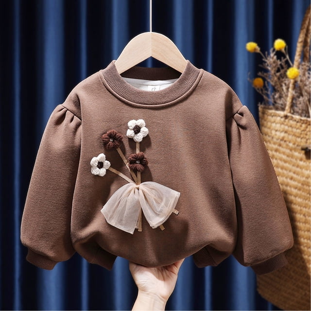 Birdeem Chandails en Tricot pour Filles Mode Enfants Chandail Col Rond Épais 1-8 Ans