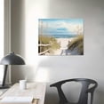 thumbnail image 3 of Nawypu Beach Pathway Canvas Wall Art - Ocean Theme Artwork Boardwalk Picture with Wood Toned Fence and Weeds Painting for Living Room (20 x 16in), 3 of 4