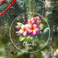 thumbnail image 4 of Frangipani Flower Xmas Keepsake Ornament Gift for Flower Lover Women Grandma Mom Besties, Year & Name Frangipani Christmas Ornaments 2025, Frangipani Christmas Tree Ornaments, 4 of 6