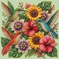 thumbnail image 3 of DIY Sunflower Hummingbird Pearl Diamond Painting Art Kit with Frame | Pearl Beads Art Craft for Adults Beginner, Gemstone Diamond Dots Beads for Home Wall Decor (8*8inch), 3 of 6