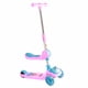 thumbnail image 4 of Patinete de 3 ruedas plegable con altura ajustable y luces intermitentes, asiento extraíble, patinete para niños, color rosa, 4 of 12