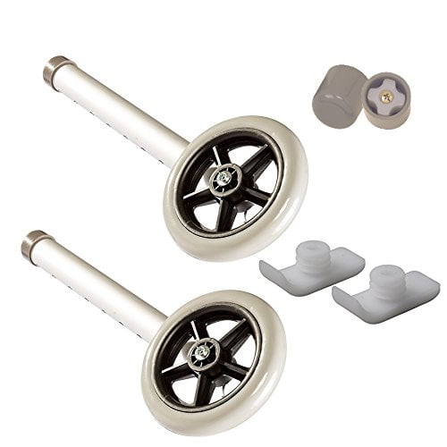 HEALTHLINE 5 Inch Wheels for Walker With 8 Holes and 2 Sets Of Walker