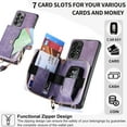 thumbnail image 4 of for Samsung Galaxy A23 5G Wallet Case, Crossbody Phone Purse with Card Holder for Women, Zipper PU Leather Carrying Cover Gift with Shoulder Strap Kickstand Anti-drop for A23 5G - Purple, 4 of 10