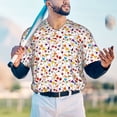 thumbnail image 5 of Hirioo Drink And Cocktail Glasses for Men's Baseball T-shirt Shirts Short Sleeve Casual Summer Button Stretch T Shirts,Size S-4XL-4X-Large, 5 of 7