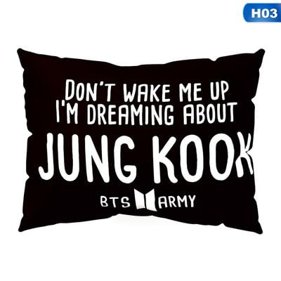 BTS Pillowcase Kpop Bangtan Boys 50x30CM Soft Velvet Throw Pillow Case with One Sided Pattern | Best Gift for The